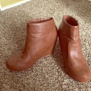 Brown Leather Ankle Booties